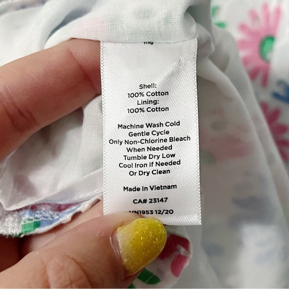 Talbots Pastel Daisy Print Eyelet Tank Top Button Back Size Large Petite Preppy - Picture 9 of 9